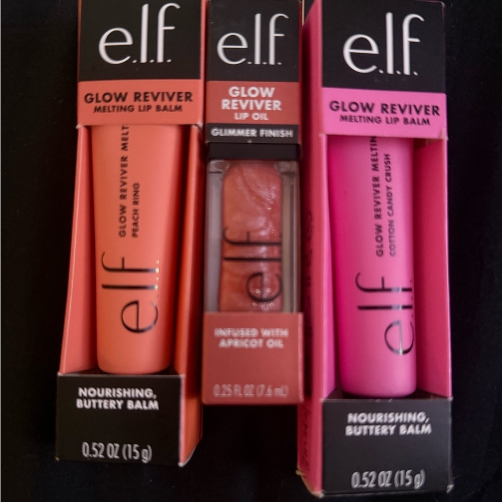 Elf glow reviver lip balms and lip oil set
